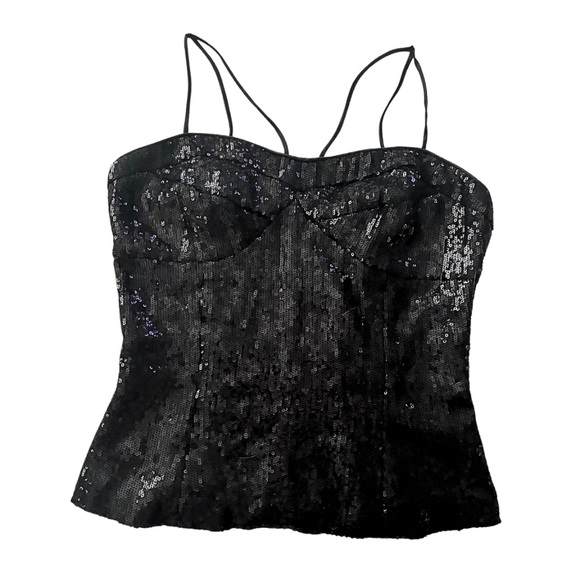 Black Sequin Tank Top - Picture 2 of 4